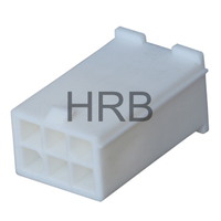 Conector HRB de paso de 4,14 mm [0,162 pulg.], cable a cable, fila doble, 6 posiciones, carcasa receptable 