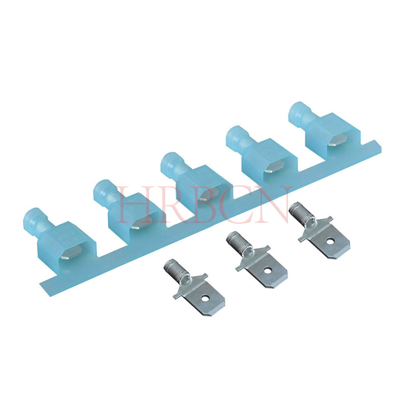 Terminal de prensado en frío recto HRB, 4,75x0,8mm, orificio pasante AWG#16-14