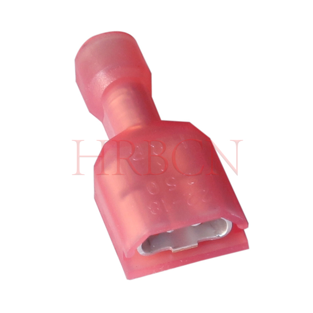 Terminal de desconexión hembra aislado recto AWG22-18 de 6,35 mm y 0,250 pulgadas - Conector HRB