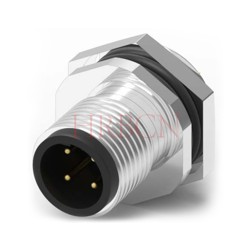 Conector circular macho de montaje posterior del panel de codificación A M12 2-5 polos