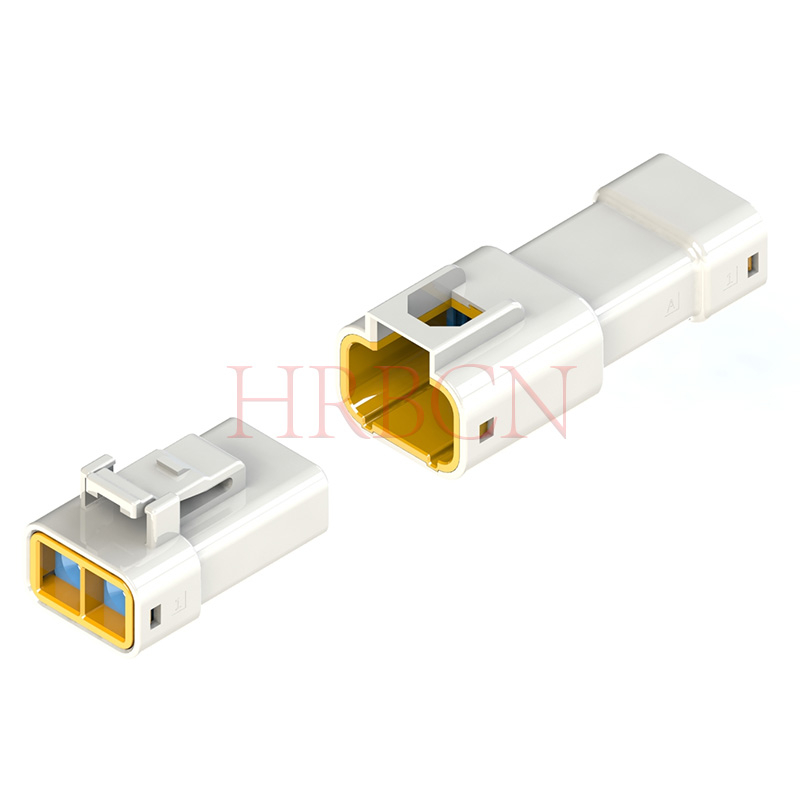 Conector de contacto del receptáculo de la pestaña del alambre de 2 polos impermeable auto de HRB 6.35m m 