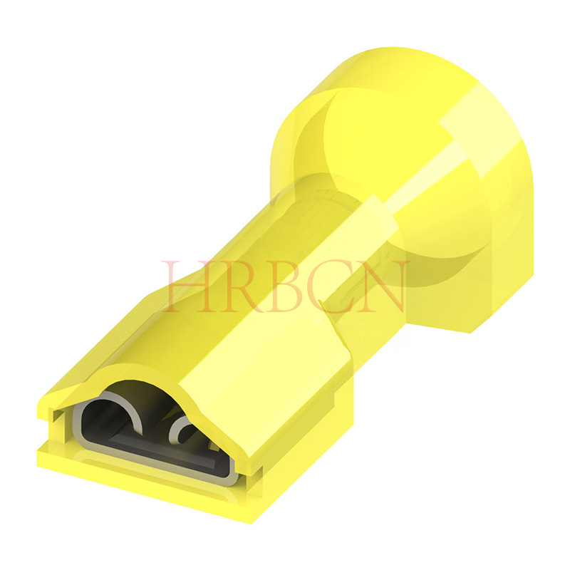 Terminal de desconexión rápida, tamaño 250, pestaña de 6,35 × 0,5 mm, amarillo AWG#10-12