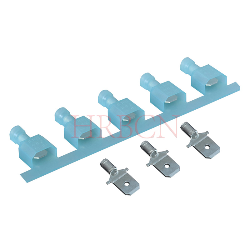 Terminal de desconexión rápida macho de nailon de 6,35 × 0,8 mm, tamaño de pestaña, diámetro 4,06 mm