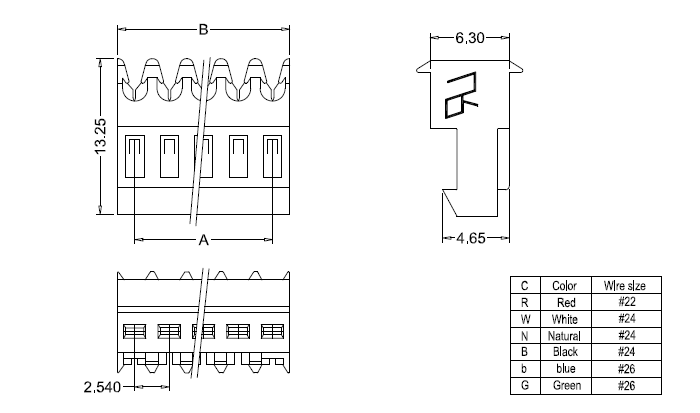 Dimensiones IDC M2050-NC(180&deg;)