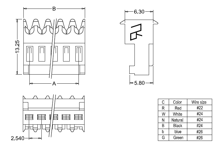 Dimensiones del IDC M2050-NCR(180&deg;)