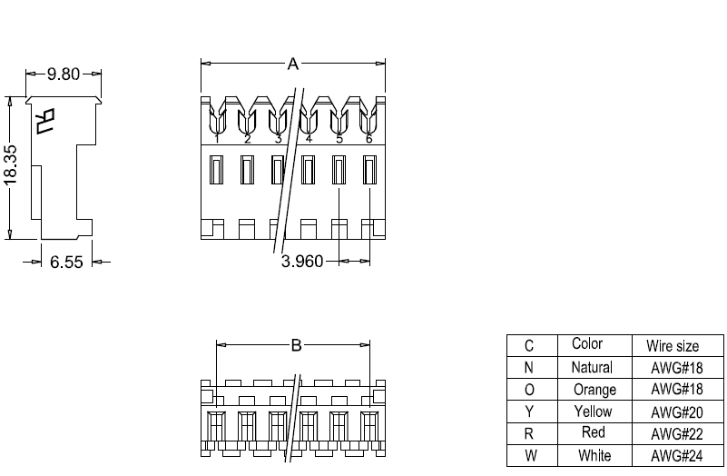 Dimensiones del IDC M7060-NCR